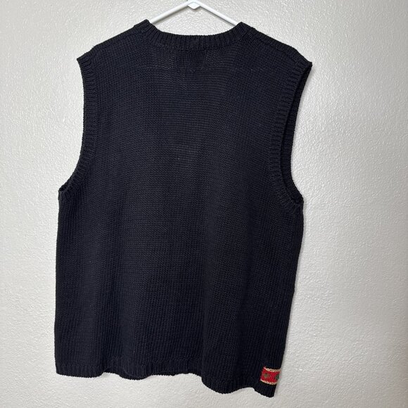 Tiara Christmas Knit Sweater Vest Stockings Black Size 14 16 Holiday Candy Canes - Picture 6 of 8